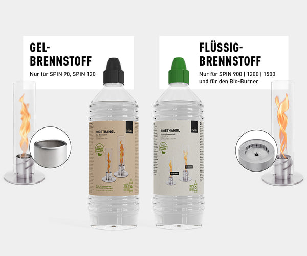 SPIN 900 Bio-Burner mit Eco-Ring und Löschdeckel
