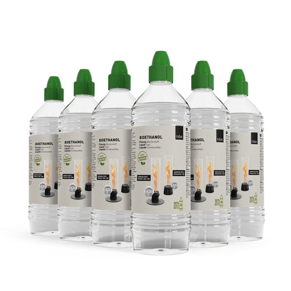 Bioethanol Flüssig-Brennstoff 1l Flasche | 6er-Pack