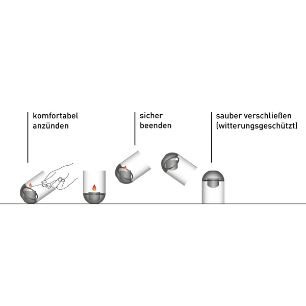 GRAVITY CANDLE Windlicht schwarz