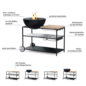 FIRE KITCHEN mit BOWL 57 Plancha-Grillset tief