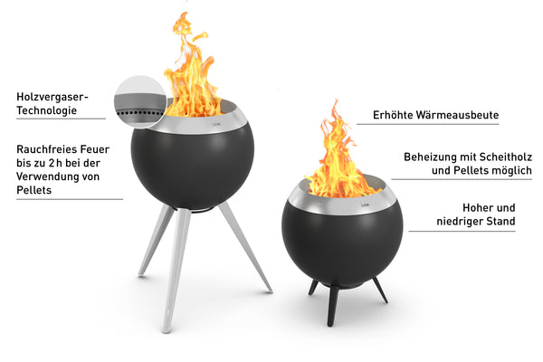 MOON 45 Feuerschale mit hohem Fuß