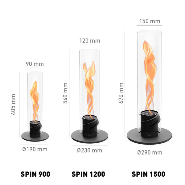 SPIN 1500 Standfeuer silber/schwarz