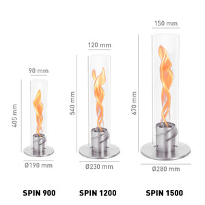 SPIN 1500 Standfeuer silber/schwarz