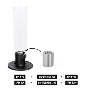 SPIN 900 Bio-Burner mit Eco-Ring und Löschdeckel