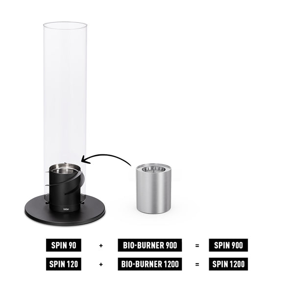 SPIN 900 Bio-Burner mit Eco-Ring und Löschdeckel