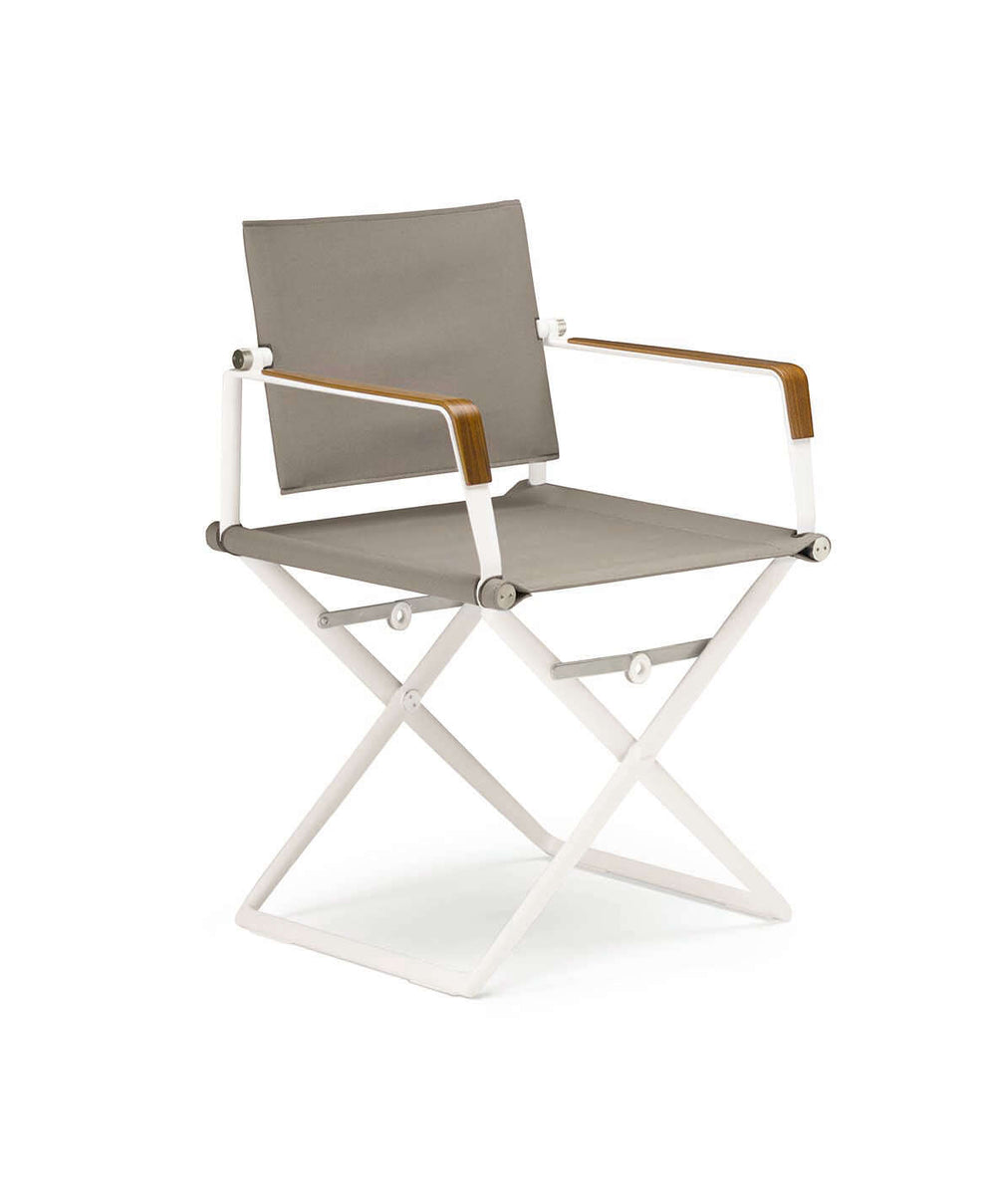 armchair with teak-finished plywood
