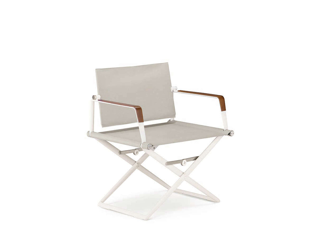 lounge chair with teak-finished plywood